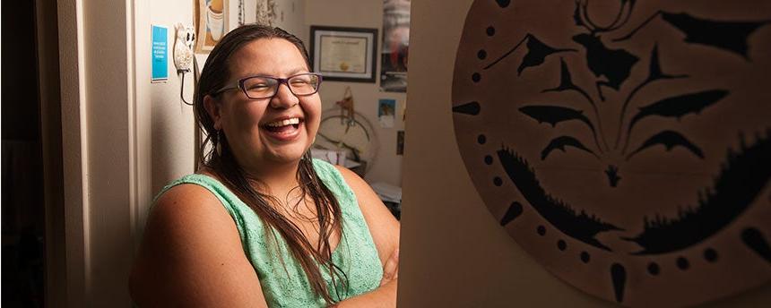 portrait of Angel Hinzo a graduate student of Native American Studies