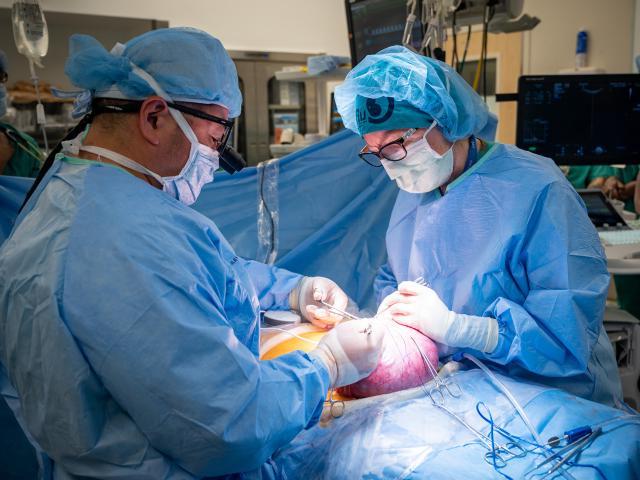 Fetal surgery in progress