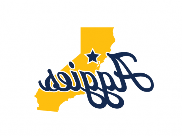 Aggies logo over california state