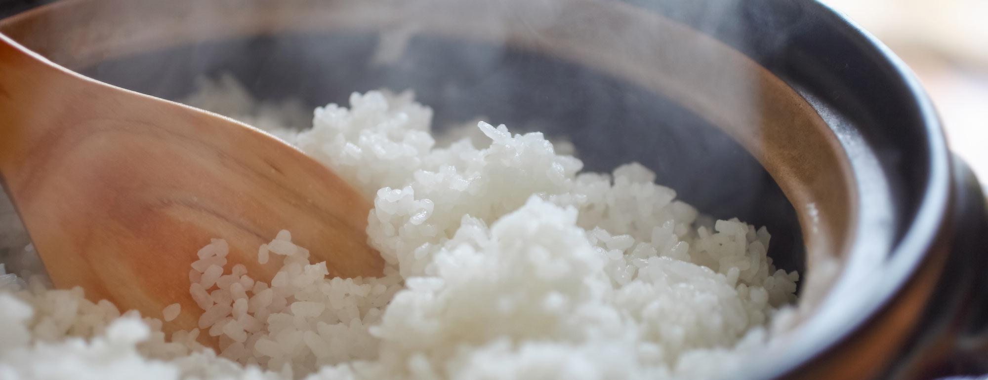 A steaming bowl of rice
